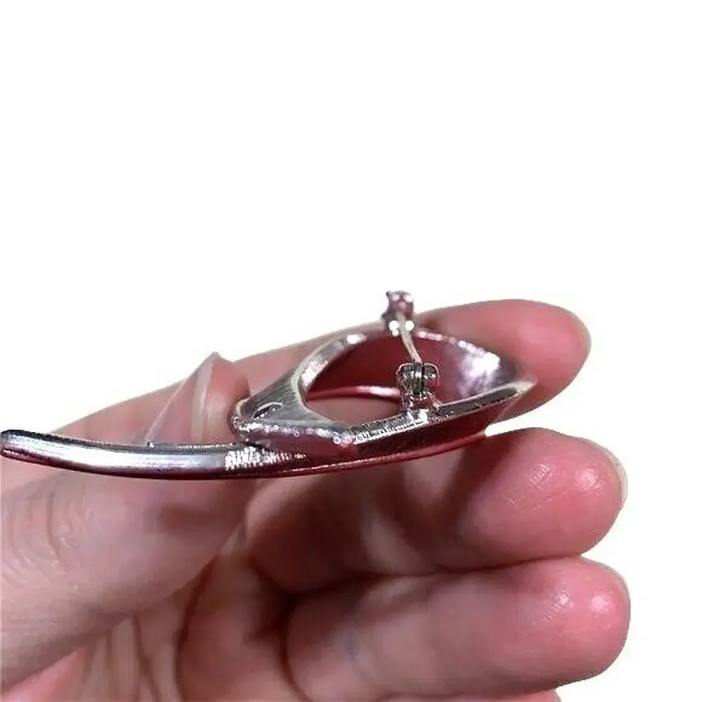 Vintage Monet Heart Disease Ribbon Brooch Pin Fashion Jewelry Red